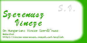 szerenusz vincze business card
